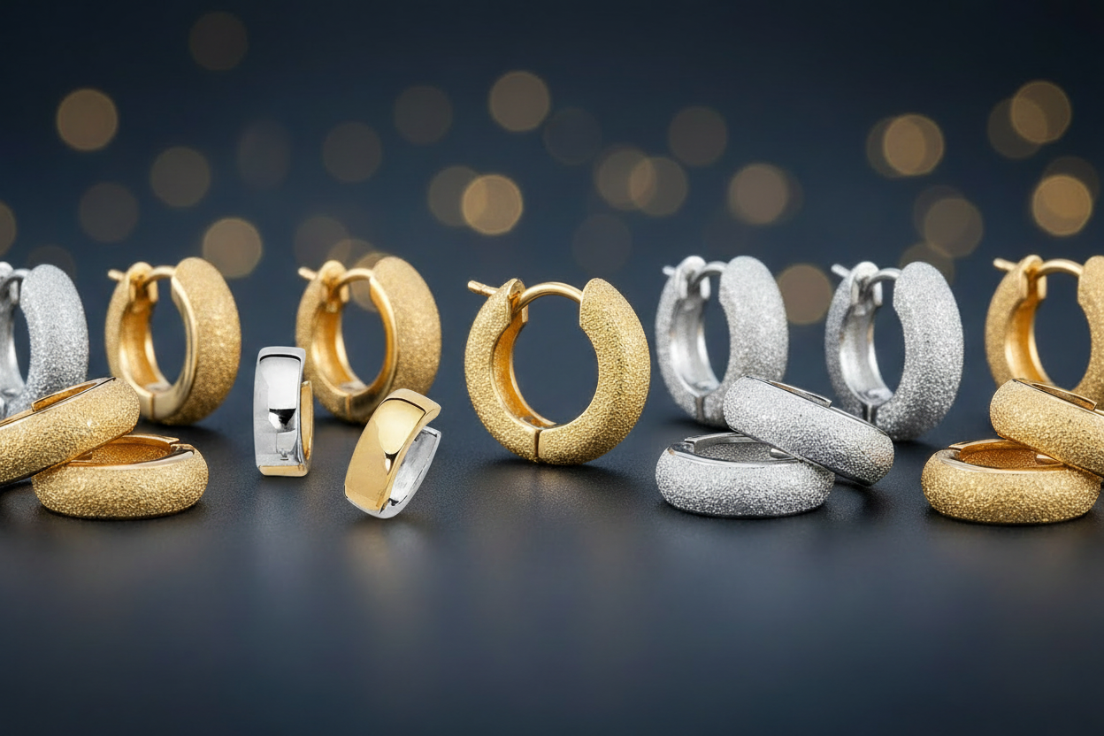 Solid Gold Earrings Wide Banner