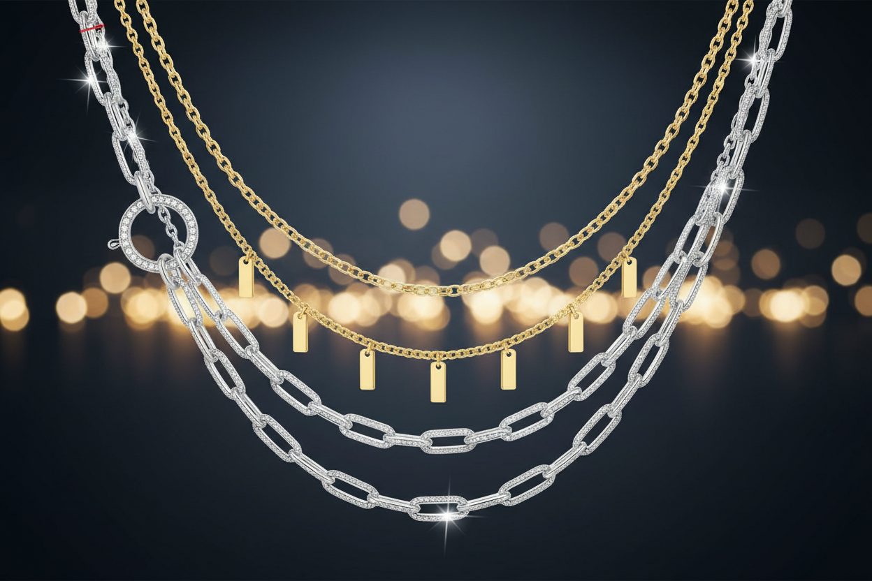 Solid Gold Necklaces Wide Banner