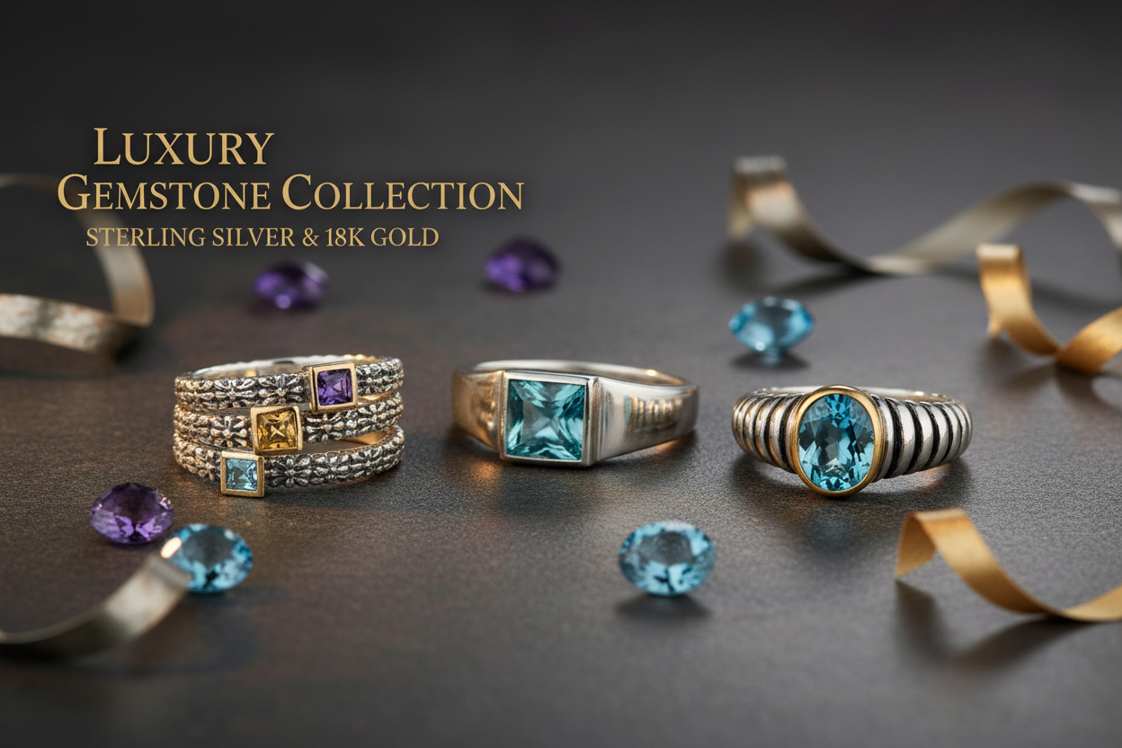 Sterling Silver Gold Gems - JewelryNest