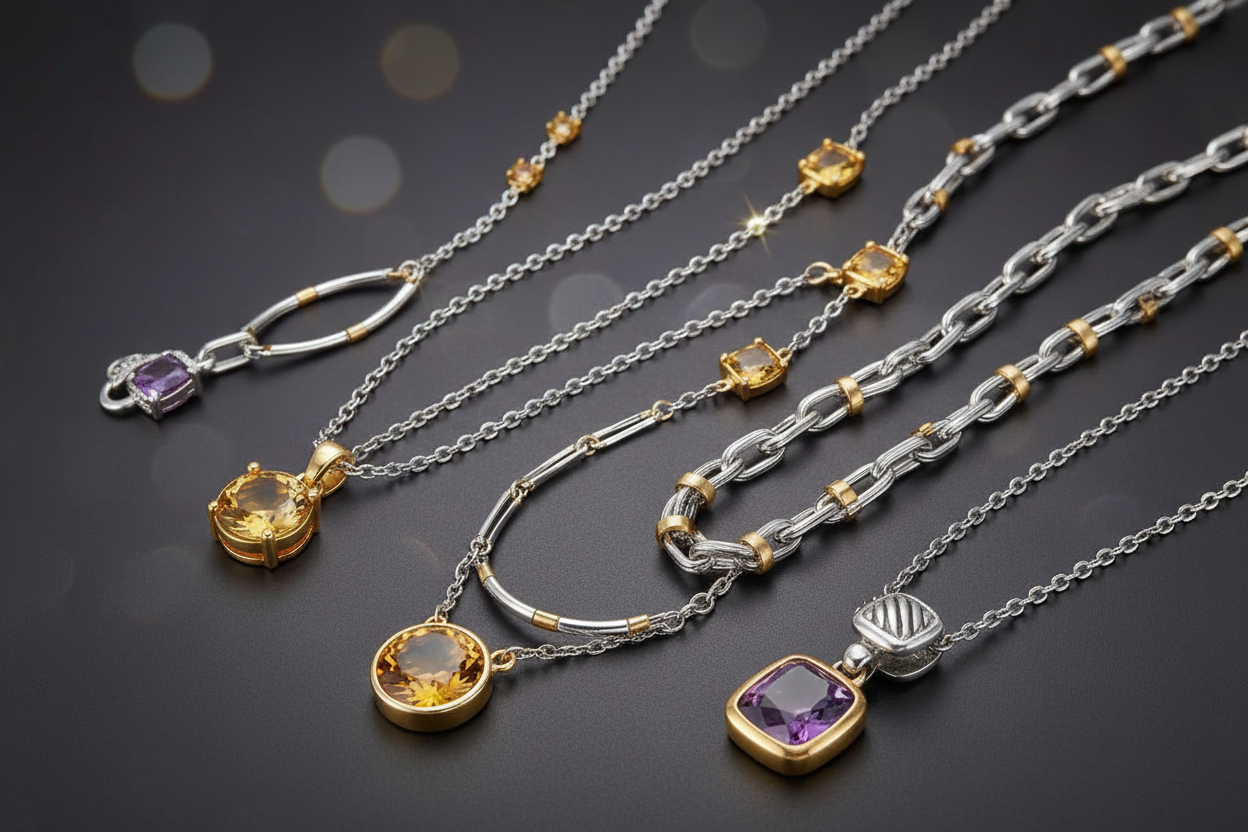 Sterling Silver Gold Necklaces Banner