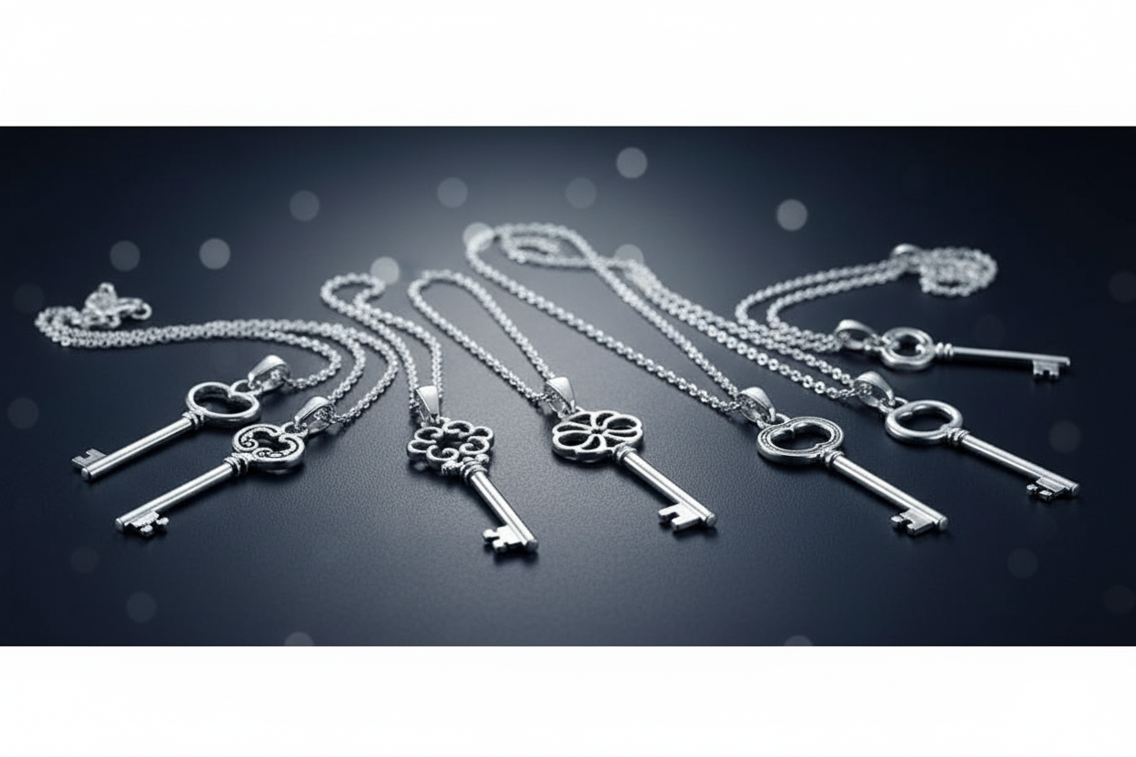Sterling Silver Key Pendant Banner