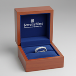 14k Asscher Lab-Grown Diamond Eternity Band – Royal Blue Wooden Box with JewelryNest Logo