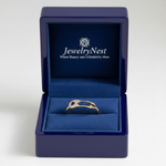 14k Diamond Safety Pin Band – Royal Blue Wooden Box