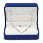 14k Gold All Around Diamond By The Yard Necklace in Royal Blue Wooden Box
