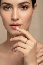 14k Gold Bezel Diamond Chain Ring – Full Face Model