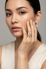 14k Gold Diamond Ruby Snake Ring on Full Face Model