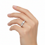 14k Gold Emerald Cut Diamond Ring on Model's Hand