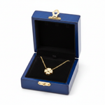 14k Gold Four-Leaf Clover Diamond Necklace in Box