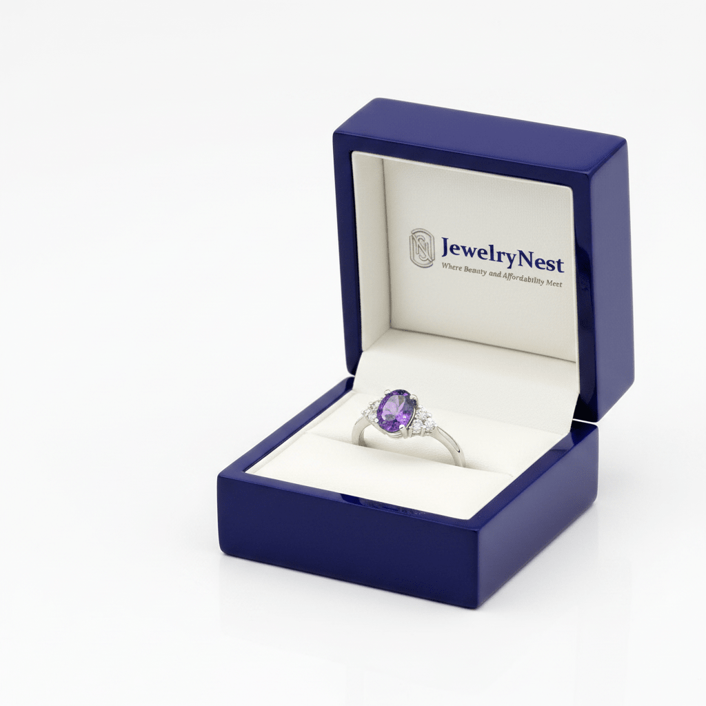 14K Gold Oval Amethyst & Diamond Ring (1.80 ct tw) - JewelryNest LLC