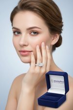 14k Gold Princess Emerald Cut Diamond Ring – JewelryNest Model Shot