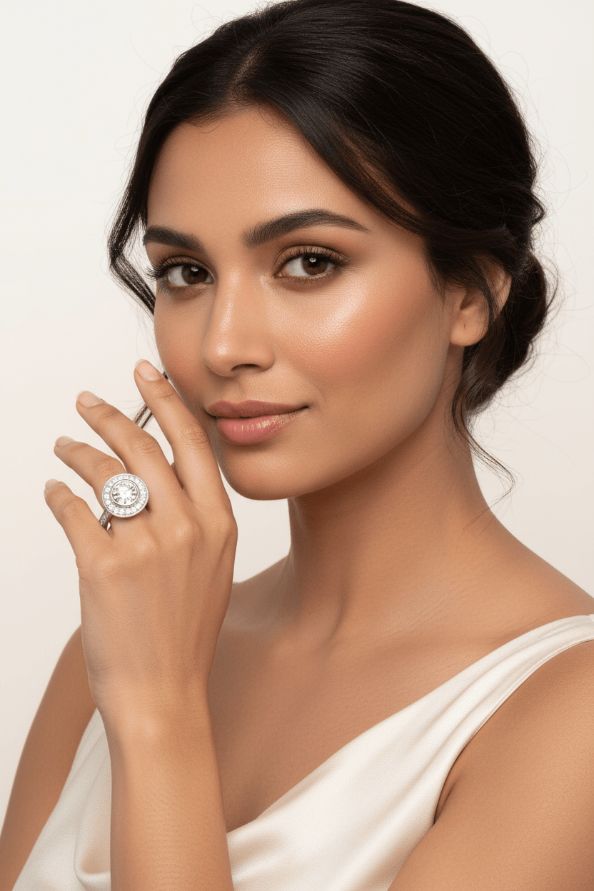 14K Gold Round Diamond Bezel Engagement Ring (1.03 ct tw) - JewelryNest LLC