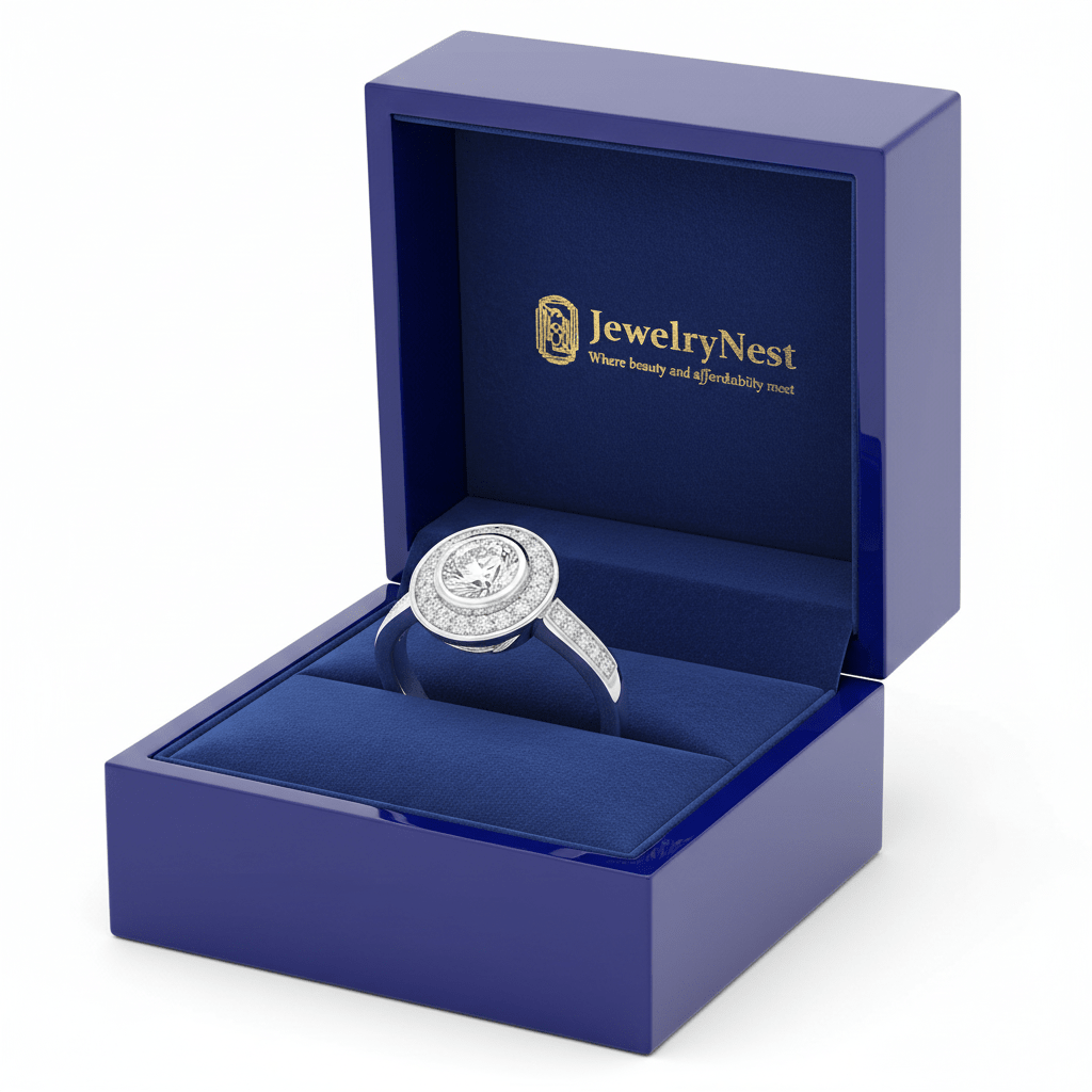 14K Gold Round Diamond Bezel Engagement Ring (1.03 ct tw) - JewelryNest LLC