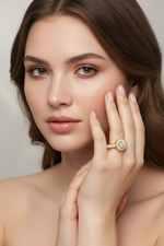 14k Gold Round Diamond Ring on Full Face Model