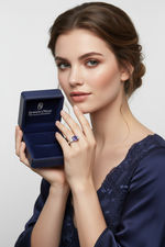 14k Gold Tanzanite Diamond Ring – JewelryNest Model Shot