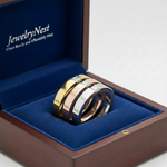 14k Princess Cut Diamond Cigar Band Trio – Box with White JewelryNest Logo