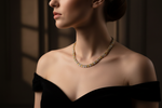 14k Two-Tone Gold Regency Braid Necklace on Model