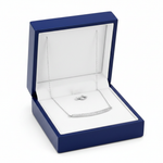 14k White Gold Diamond Bar Necklace in Royal Blue Wooden Box