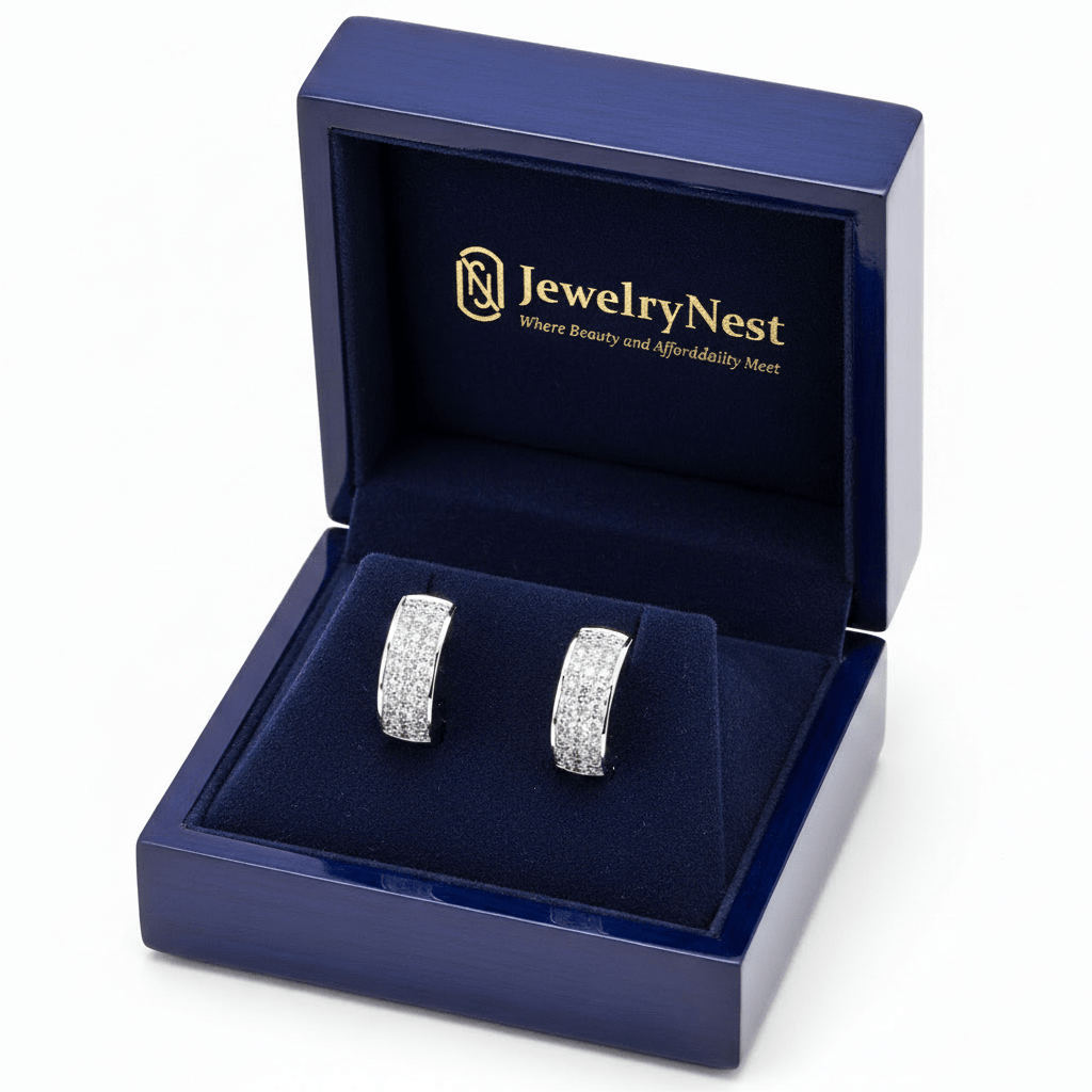 14k Solid Gold Diamond Huggies Earring (0.84.ct.tw) - JewelryNest LLC