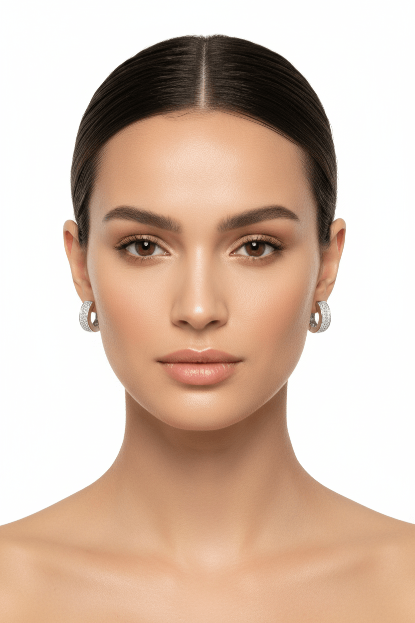 14k Solid Gold Diamond Huggies Earring (0.84.ct.tw) - JewelryNest LLC