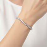 14k White Gold Diamond Tennis Bracelet on model
