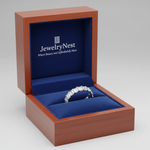 14k White Gold Lab-Grown Emerald Cut Diamond Eternity Band – Royal Blue Wooden Box with JewelryNest Logo