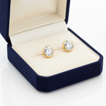 CZ Bezel Stud Earrings in Box