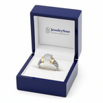 18K Gold & Sterling Silver Diamond Cluster Ring (0.15 ct tw) - JewelryNest LLC