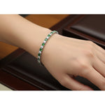 14k Gold Round Diamond Emerald Tennis Bracelet (4.0.cts.tw) - JewelryNest
