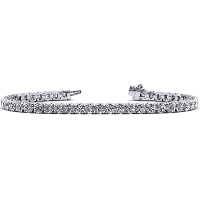 14K White Gold Round Diamond Tennis Bracelet (5.40.cts.tw) - JewelryNest