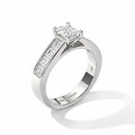 14k gold emerald cut diamond bridal wedding band set with 1.90 carats total from JewelryNest, showcasing sparkling diamonds and elegant design.