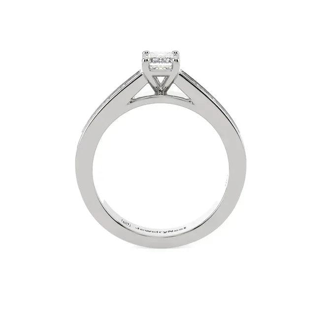14k gold emerald cut diamond bridal wedding band set with 1.90 carats total from JewelryNest, featuring sparkling diamond accents.