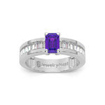 14k gold triple A rectangular tanzanite and diamond fashion ring with 1.17 carats tw, showcasing elegant gemstone design.