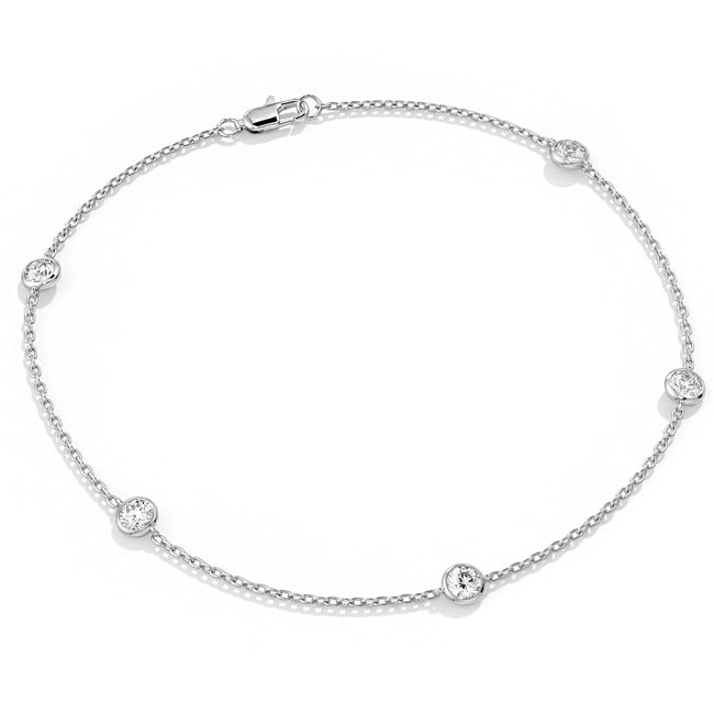 14k Gold Round Diamond By The Yard Bracelet (0.50.ct.tw)