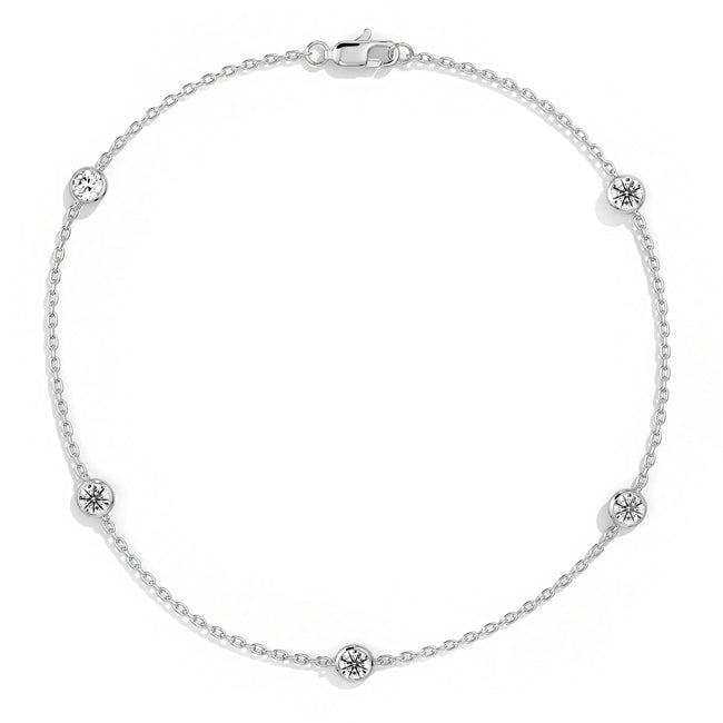14k Gold Round Diamond By The Yard Bracelet (0.50.ct.tw)