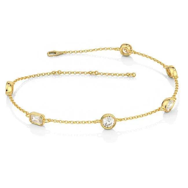 Lab grown diamond tennis bracelet in 14K gold with sparkling diamonds, elegant jewelry piece from JewelryNest.