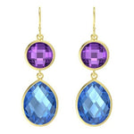14k Gold Rose Cut Gemstone Drop Earrings (29.0 cts.tw) - JewelryNest