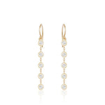 14K Vertical Round Bezel Set Diamond Dangle Earring (0.50.ct.tw)