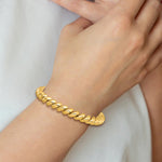 14k Solid Gold Yellow San Marco Bracelet on Woman Hand (17.5.gr.tw)