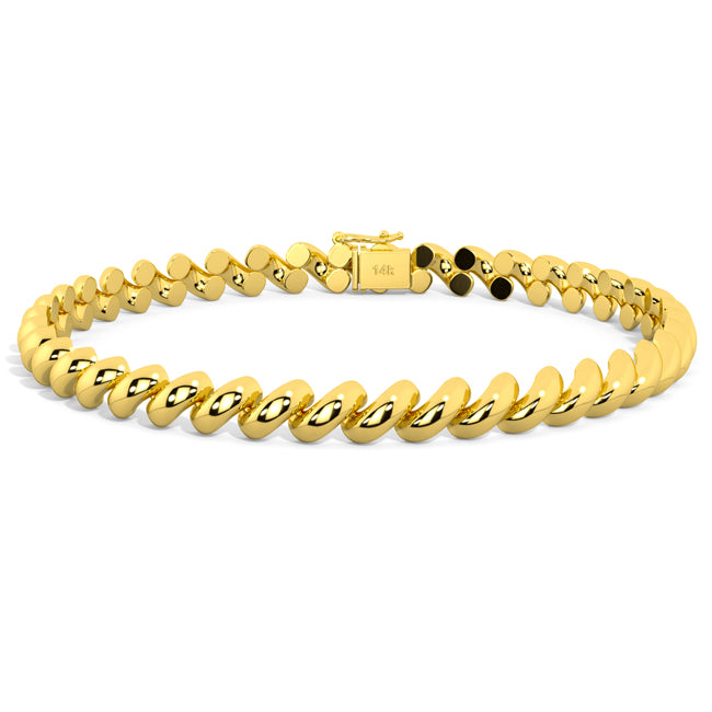 14k Solid Gold Yellow San Marco Bracelet (17.5.gr.tw)
