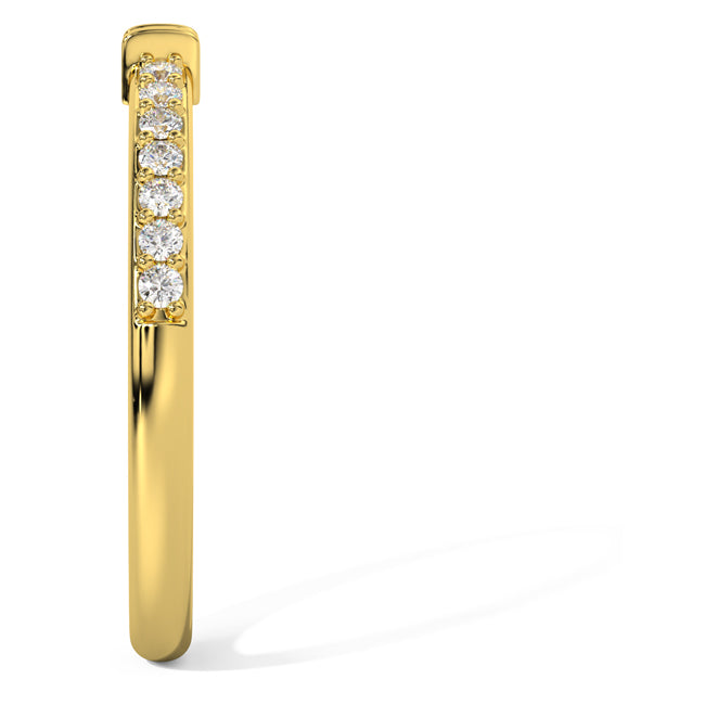 14K Gold Straight Baguette-Round Diamond Stackable Ring (0.27.ct.tw)