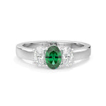 14k Gold Oval Emerald Diamond Ring (1.05.cts.tw)