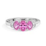 14k Gold Oval Pink Sapphire Diamond Ring (1.06.cts.tw)
