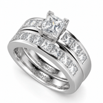 14k Gold Princess-Cut Diamond Bridal Set (1.90 ct tw) - JewelryNest LLC