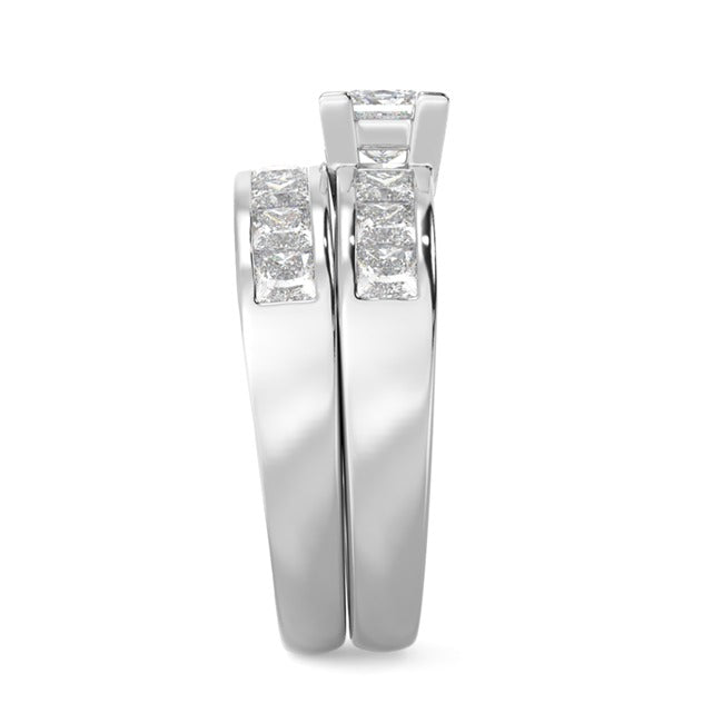 14k Gold Princess-Cut Diamond Bridal Set (1.90 ct tw) - JewelryNest LLC