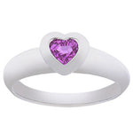 14k gold pink sapphire heart-shaped fashion ring with 0.40 ct. tw, featuring a romantic design and sparkling gemstone.