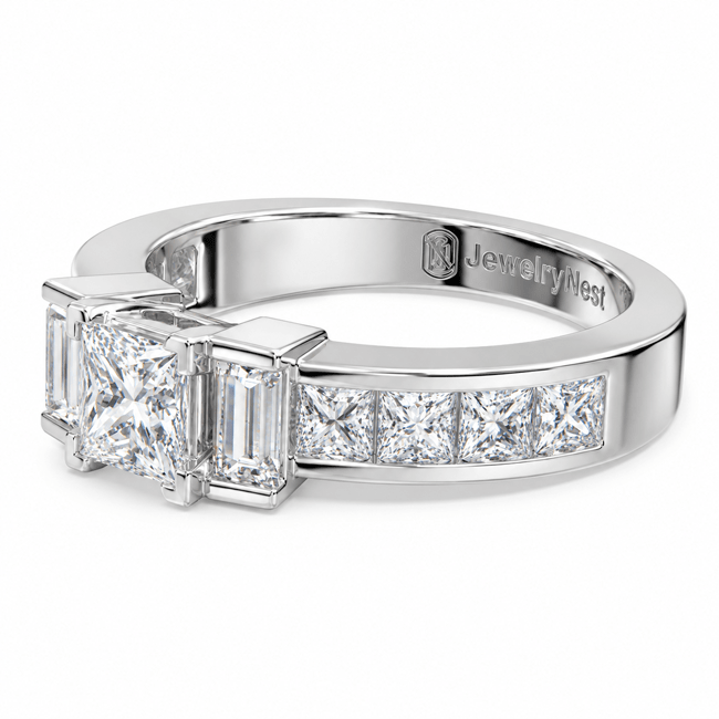 14k Gold Princess Emerald Cut Diamond Ring (1.60.cts.tw) - JewelryNest LLC
