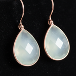 Aqua Chalcedony Earrings - Close Up