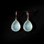 Aqua Chalcedony Earrings - Flat Lay