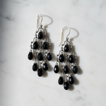 Black Onyx Earrings - Flat Lay