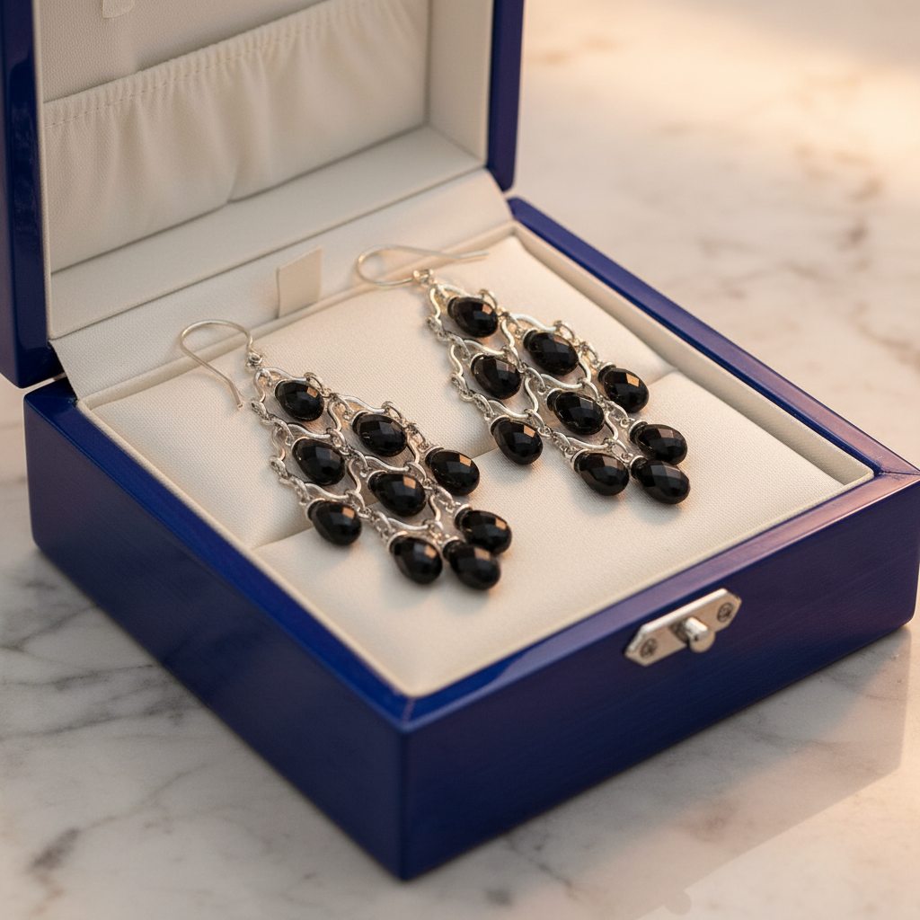 Black Onyx Earrings - Jewelry Box